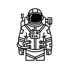 Astronaut EVA Spacesuit Line Art Icon