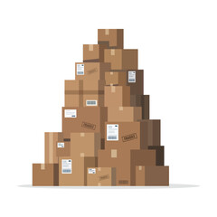 Stacked cardboard boxes ready for shipment