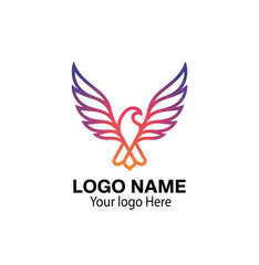 modern abstract tech eagle logo design, created with sleek angular lines, innovative digital motifs, dynamic wing structures, and editable vector details for professional branding and high-tech visual