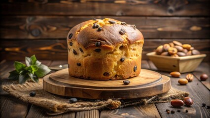 A delicious still life featuring fresh homemade bread and milk on a white plate with gourmet breakfast pastries and a healthy fruit snack