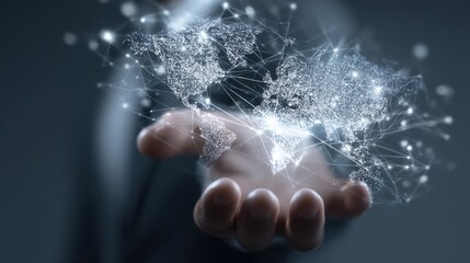 Global network connections in human hand