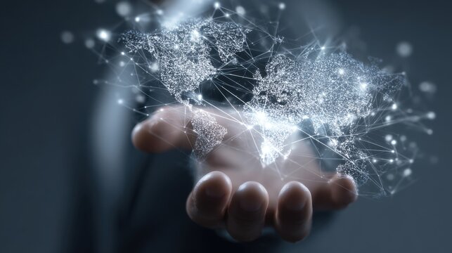 Global network connections in human hand