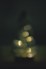 Christmas tree, blur, green