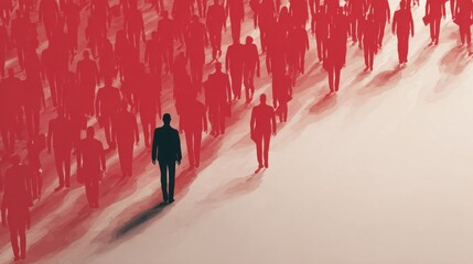 One person standing out from the crowd