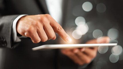 Person using tablet technology for digital connection