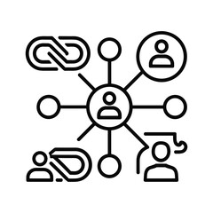Networking and Connections Icon: User Profiles, Social Relationships, Learning, and Integrated Links