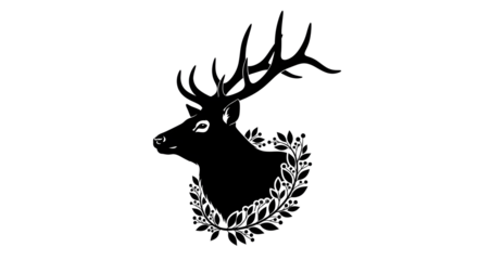 Majestic stag crowned with a laurel wreath, symbolizing triumph and nature's grace.