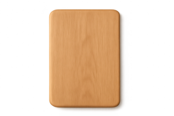 Wood rectangular block with texture, isolated on transparent background.
