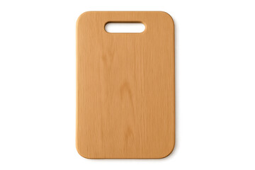 Fototapeta premium Empty wooden cutting board with handle isolated on a transparent background