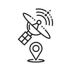 Satellite Dish and Location Pin Icon