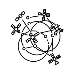 Global Satellite Network Communication System Icon