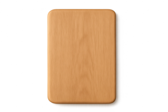 Wood rectangular block with texture, isolated on transparent background.