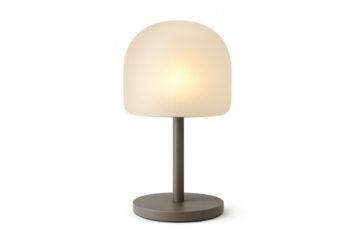 Contemporary table lamp with soft light, isolated on transparent background