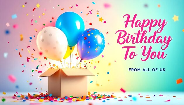 Celebrate a special day with vibrant balloons and colorful confetti for birthday greetings and joyful occasions