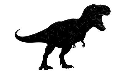 Tyrannosaurus Rex Silhouette Roaring Prehistoric Predator.