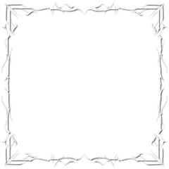 Vintage white decorative frame in Gothic style - elegant white frame on transparent background, PNG, 300 DPI