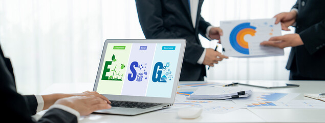 ESG environmental social governance policy for brisk business to set a standard to achieve high ESG score