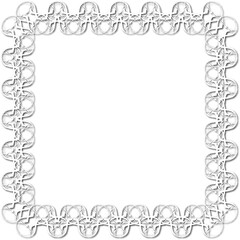 Vintage white decorative frame in Gothic style - elegant white frame on transparent background, PNG, 300 DPI