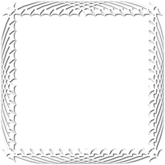 Vintage white decorative frame in Gothic style - elegant white frame on transparent background, PNG, 300 DPI