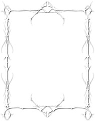 Vintage white decorative frame in Gothic style - elegant white frame on transparent background, PNG, 300 DPI