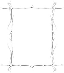 Vintage white decorative frame in Gothic style - elegant white frame on transparent background, PNG, 300 DPI