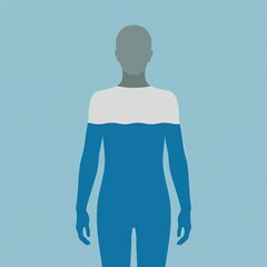 Person's body showing water content and fluid balance concept
