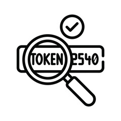 Digital Token Search and Verification Icon