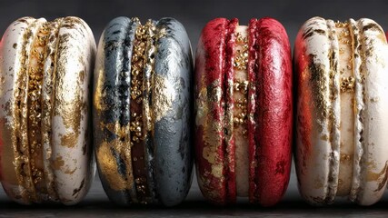 Colorful and artistic macarons displayed beautifully for dessert lovers and food enthusiasts