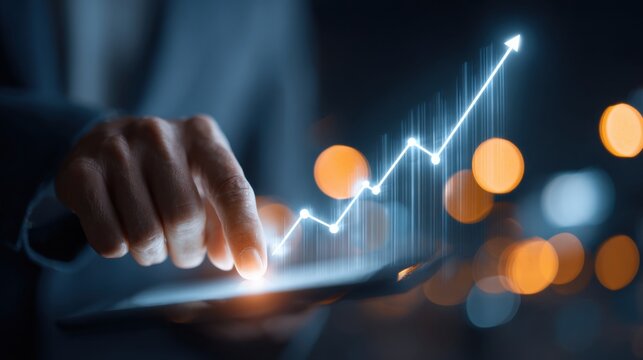 Digital analytics showing business growth progress