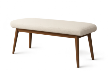 Elegant modern bench isolated on transparent background, stylish furniture piece
