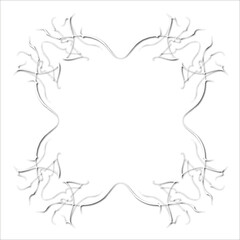 Vintage white decorative frame in Gothic style - elegant white frame on white background, JPG, 300 DPI