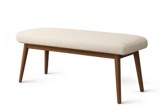 Elegant modern bench isolated on transparent background, stylish furniture piece - Powered by Adobe