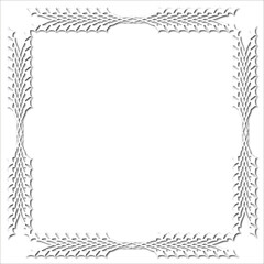 Vintage white decorative frame in Gothic style - elegant white frame on white background, JPG, 300 DPI