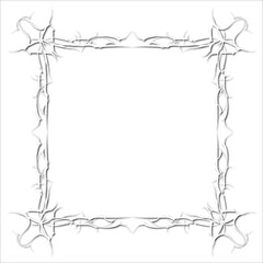 Vintage white decorative frame in Gothic style - elegant white frame on white background, JPG, 300 DPI