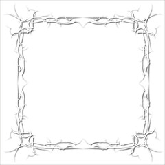 Vintage white decorative frame in Gothic style - elegant white frame on white background, JPG, 300 DPI