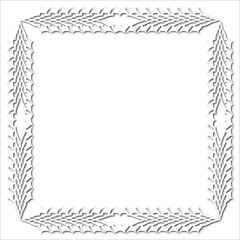 Vintage white decorative frame in Gothic style - elegant white frame on white background, JPG, 300 DPI