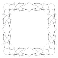 Vintage white decorative frame in Gothic style - elegant white frame on white background, JPG, 300 DPI