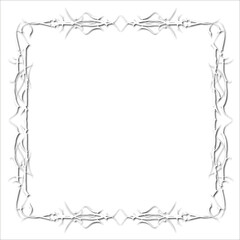 Vintage white decorative frame in Gothic style - elegant white frame on white background, JPG, 300 DPI