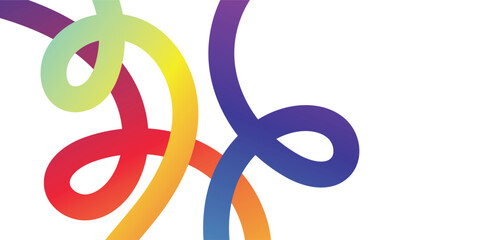 Obraz premium Abstract Lines Rainbow Colors Swirls Gradient Curves Decorative Graphic, perfect for modern designs, adds a vibrant artistic touch