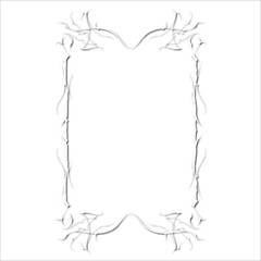 Vintage white decorative frame in Gothic style - elegant white frame on white background, JPG, 300 DPI