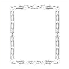 Vintage white decorative frame in Gothic style - elegant white frame on white background, JPG, 300 DPI