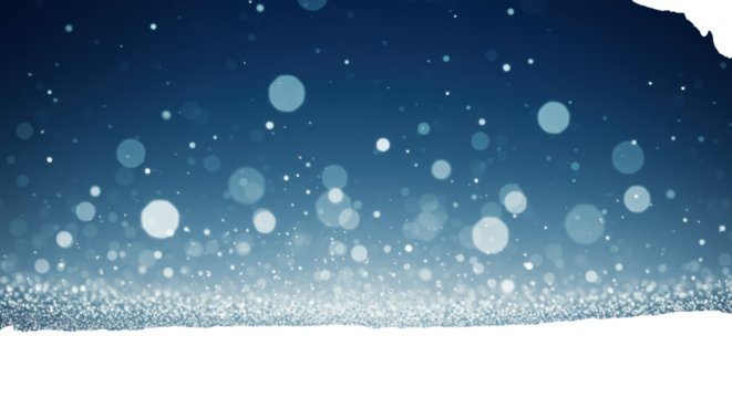 microscopic, crystalline silver particles drifting in volumetric light against an icy cobalt blue gradient and soft white center, emphasizing bokeh and high contrast, luxurious winter holiday concept