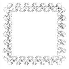 Vintage decorative vector frame in Gothic style - elegant white vector frame on white background, SVG