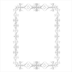 Vintage decorative vector frame in Gothic style - elegant white vector frame on white background, SVG