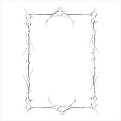 Vintage decorative vector frame in Gothic style - elegant white vector frame on white background, SVG