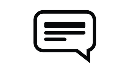 Chat Message Bubble Icon with Text Lines. Communication Dialogue Symbol Vector Illustration.