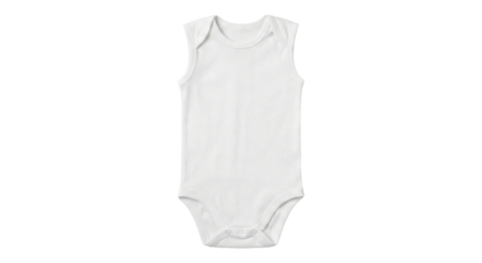 Blank White Sleeveless Baby Onesie Bodysuit Mockup