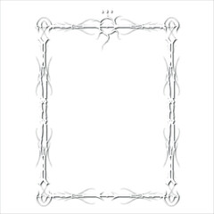 Vintage decorative vector frame in Gothic style - elegant white vector frame on white background, EPS10