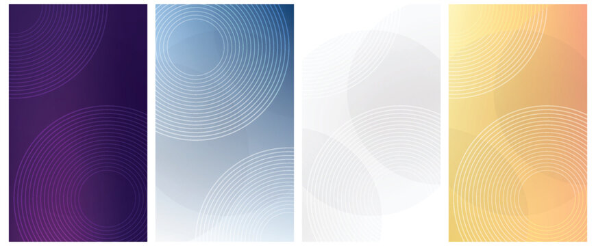 Abstract Gradients: purple, blue, white, yellow, circles, geometric patterns for background, wallpaper, posters that provides a fresh aesthetic appeal, enhancing visual experience