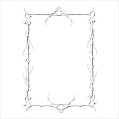 Vintage decorative vector frame in Gothic style - elegant white vector frame on white background, EPS10